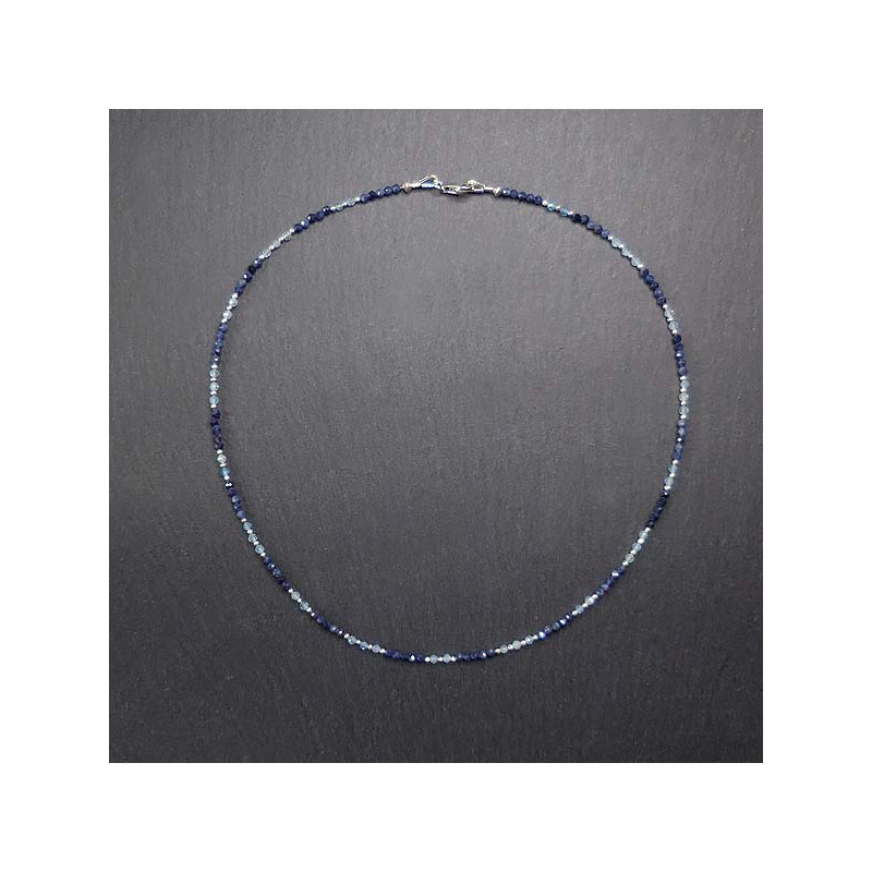 Saphirkette mit Aquamarin und Silber